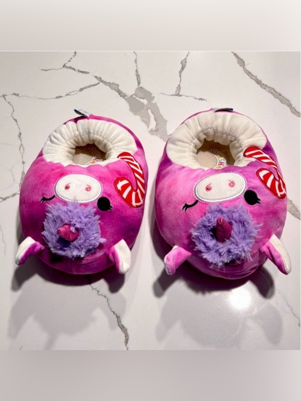 Squishmallows | Girls Plush Slippers Unicorn Pink Purple Tie dye Size 13/1